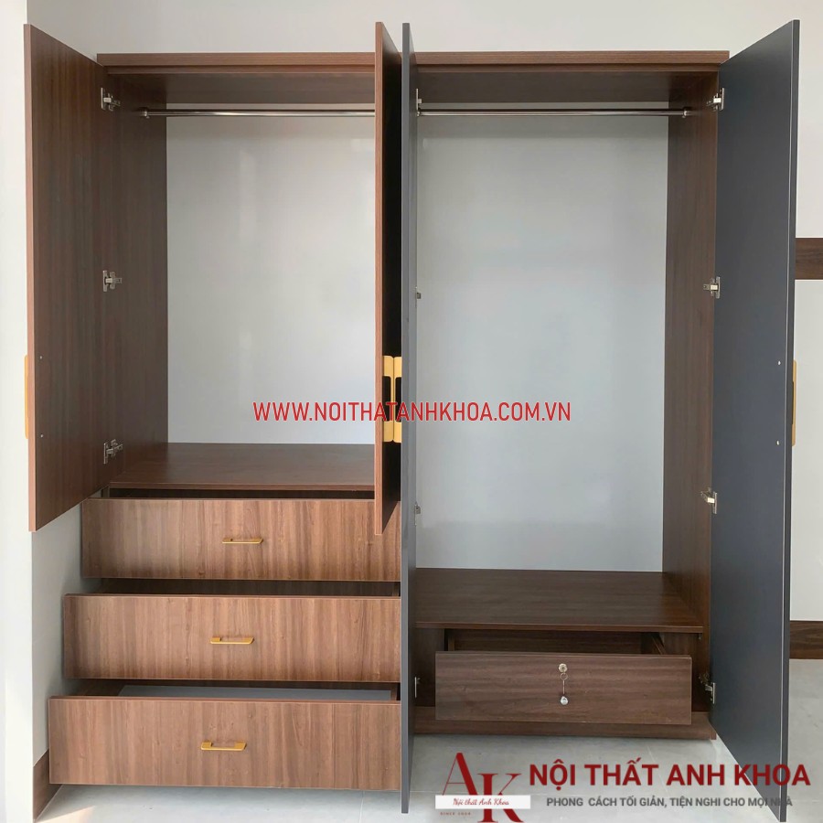 Tủ Quần Áo Gỗ Công Nghiệp 4 Cánh Phối Màu Đẹp Tủ Quần Áo Gỗ Công Nghiệp 4 Cánh Phối Màu Đẹp