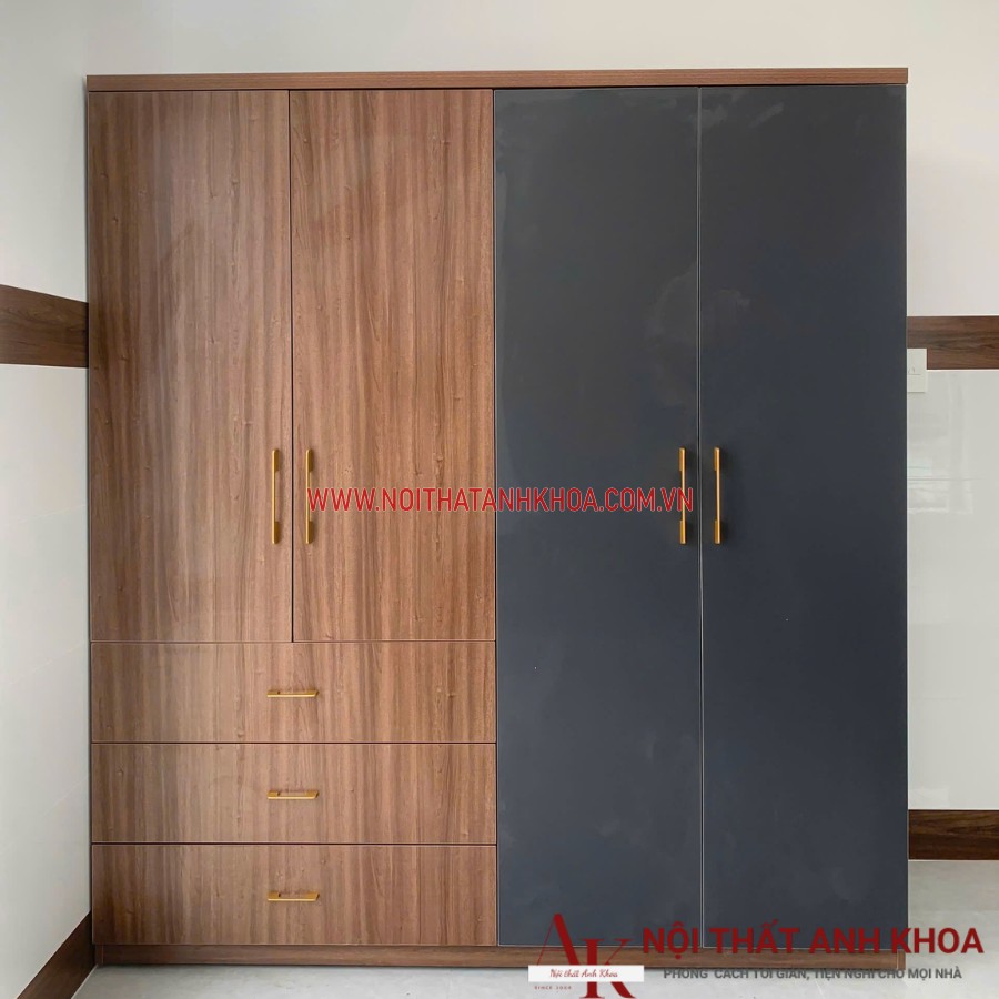 Tủ Quần Áo Gỗ Công Nghiệp 4 Cánh Phối Màu Đẹp Tủ Quần Áo Gỗ Công Nghiệp 4 Cánh Phối Màu Đẹp