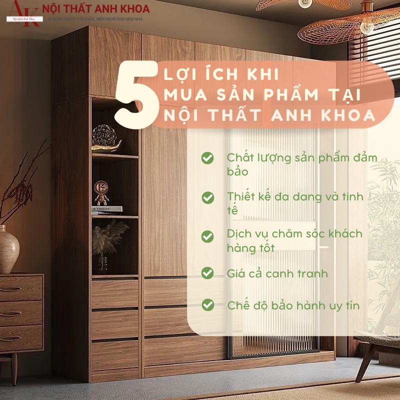 5 lợi ích khi mua sắm tủ quần gỗ MDF tại Nội thất Anh Khoa 5 lợi ích khi mua sắm tủ quần gỗ MDF tại Nội thất Anh Khoa