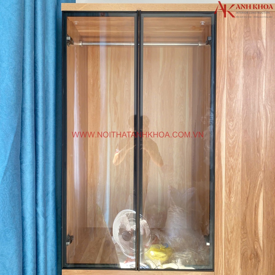 Tủ quần áo gỗ công nghiệp phối cánh kính đẹp sang trọng Tủ quần áo gỗ công nghiệp phối cánh kính đẹp sang trọng