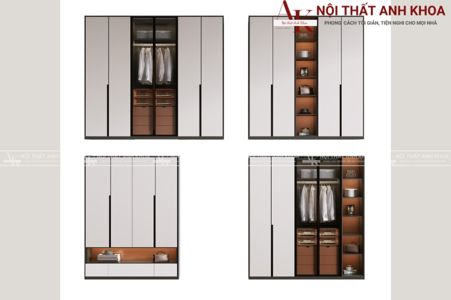 Tủ quần áo gỗ đẹp - Kích thước phù hợp mọi phòng