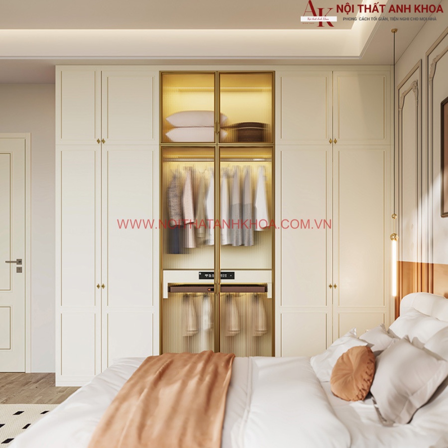 Tủ quần áo đẹp gỗ MDF hiện đại kết hợp cánh kính sang trọng Tủ quần áo đẹp gỗ MDF hiện đại kết hợp cánh kính sang trọng