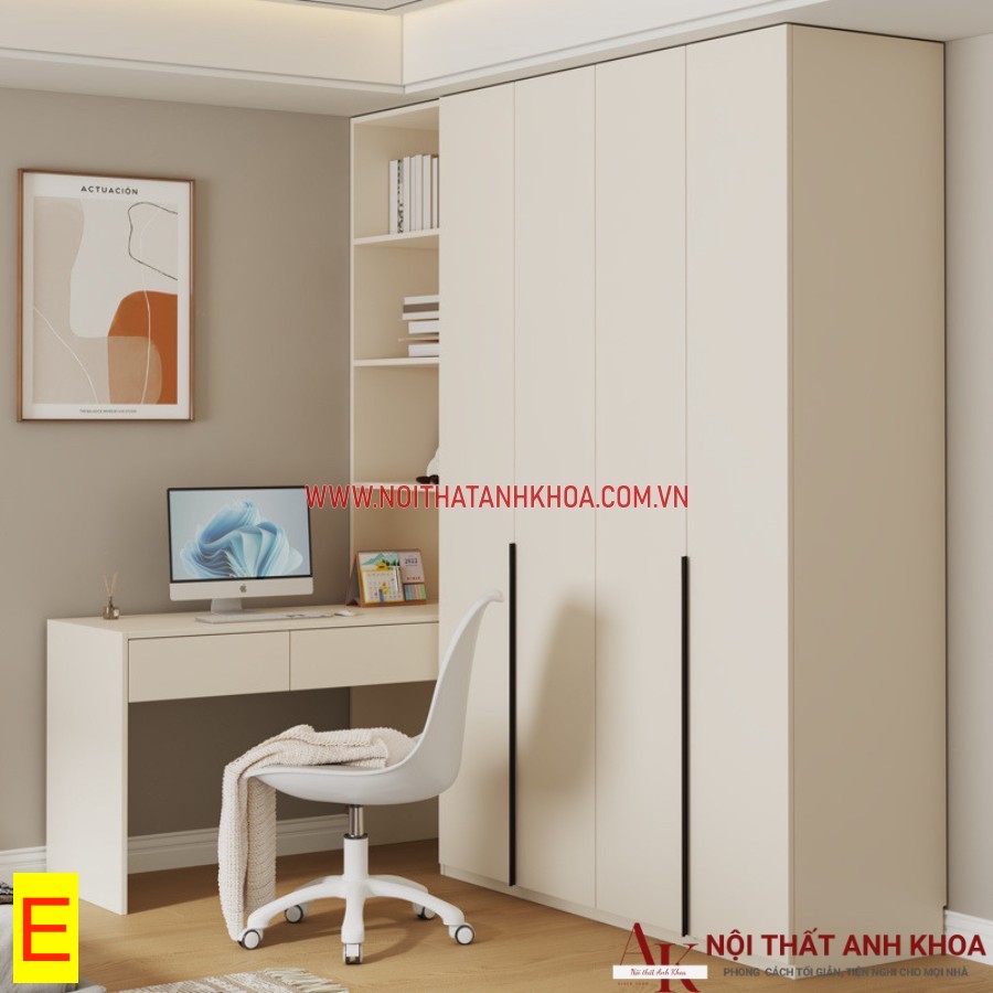 Tủ quần áo kết hợp bàn học gỗ công nghiệp bền, đẹp, giá tốt Tủ quần áo kết hợp bàn học gỗ công nghiệp bền, đẹp, giá tốt