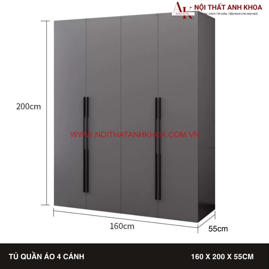 tủ quần áo màu xám ghi làm từ gỗ công nghiệp bền đẹp tủ quần áo màu xám ghi làm từ gỗ công nghiệp bền đẹp