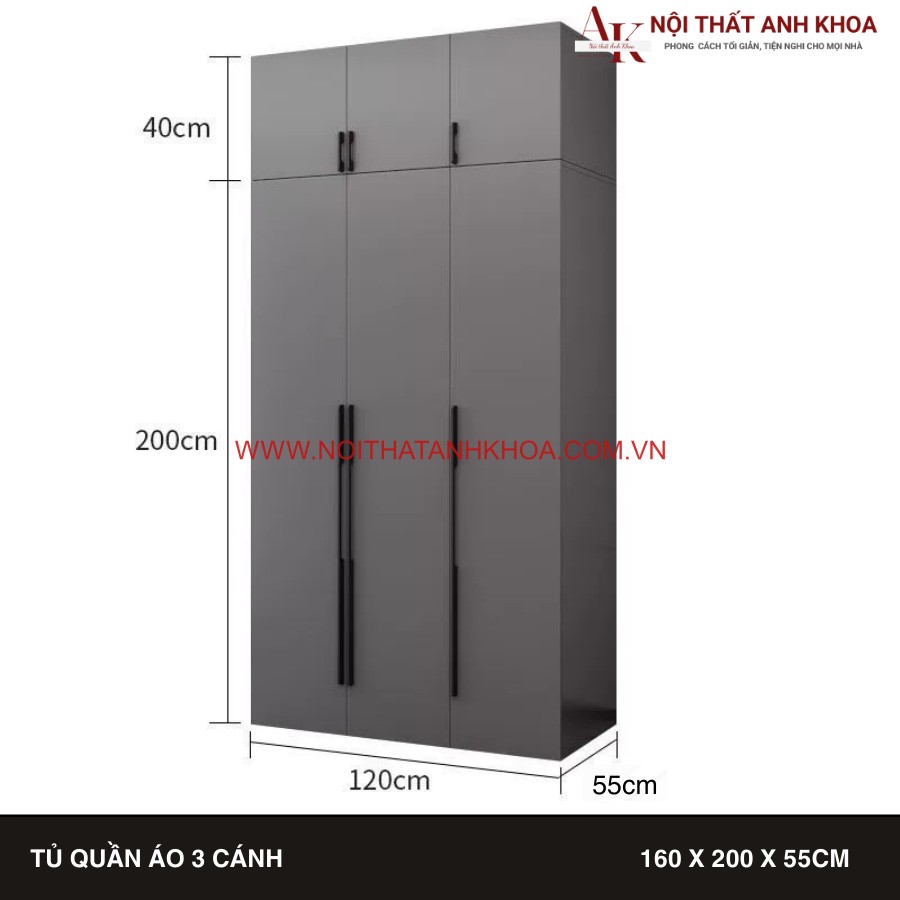 Tủ quần áo bằng gỗ công nghiệp xám ghi, chất lượng cao Tủ quần áo bằng gỗ công nghiệp xám ghi, chất lượng cao