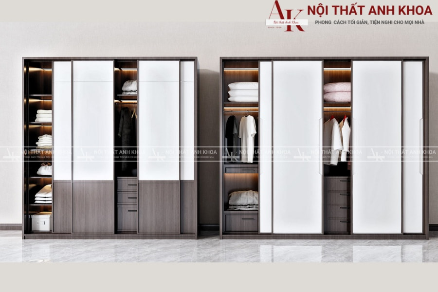 Chọn kích thước tủ quần áo gỗ phong cách hiện đại