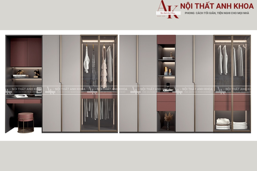 Kích thước tủ quần áo gỗ 2 cánh, 3 cánh, 4 cánh