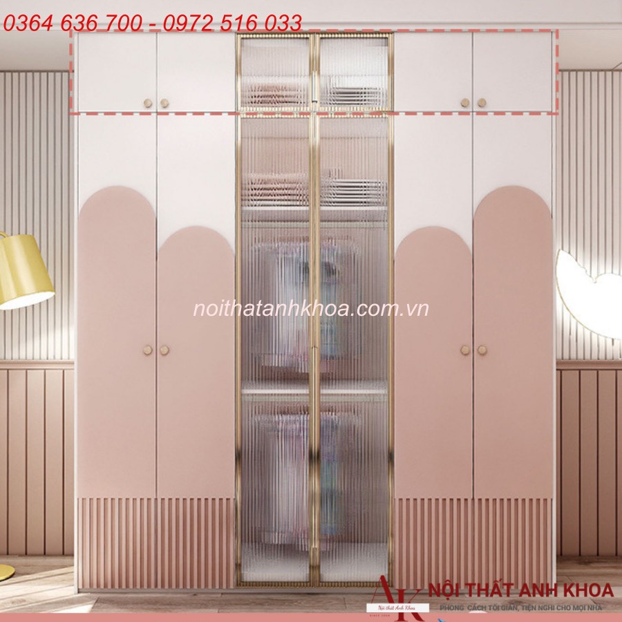 Tủ Quần Áo Trẻ Em Gỗ MDF Màu Hồng Hiện Đại Tủ Quần Áo Trẻ Em Gỗ MDF Màu Hồng Hiện Đại