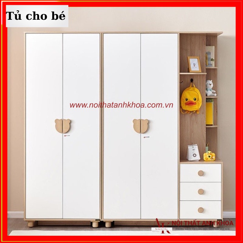 Tủ Quần Áo Trẻ Em Gỗ MDF Có Kệ Phối Màu Đẹp Giá Rẻ Tủ Quần Áo Trẻ Em Gỗ MDF Có Kệ Phối Màu Đẹp Giá Rẻ
