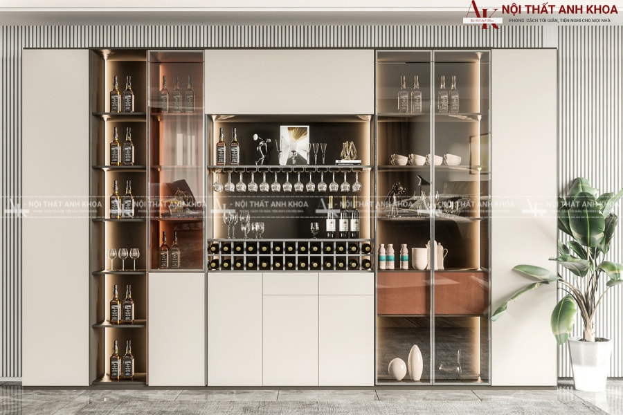 Tủ rượu gỗ công nghiệp MDF đẹp sang trọng Tủ rượu gỗ công nghiệp MDF đẹp sang trọng
