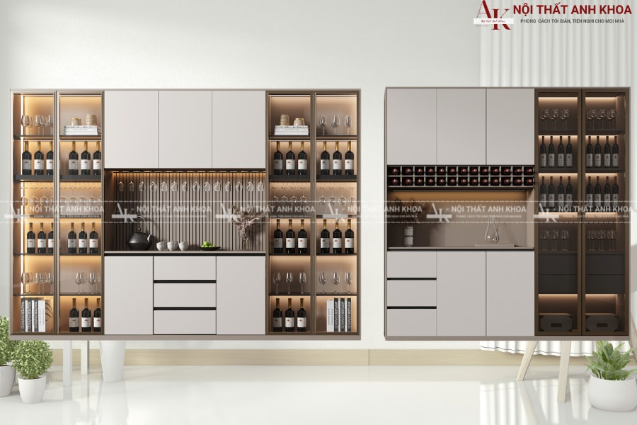Trang hoàng không gian với tủ rượu cao cấp cực chất Trang hoàng không gian với tủ rượu cao cấp cực chất