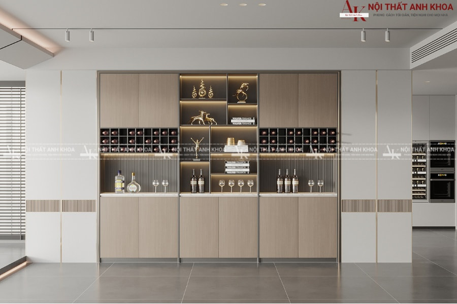Nghệ thuật trưng bày rượu với tủ rượu cao cấp sang trọng Nghệ thuật trưng bày rượu với tủ rượu cao cấp sang trọng
