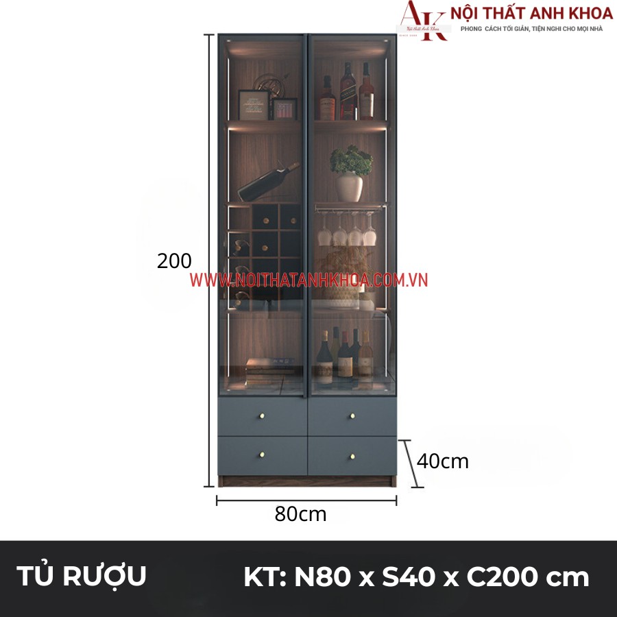 Tủ Rượu Cánh Kính Khung Tủ Gỗ Công Nghiệp MDF Giá Tốt Tủ Rượu Cánh Kính Khung Tủ Gỗ Công Nghiệp MDF Giá Tốt