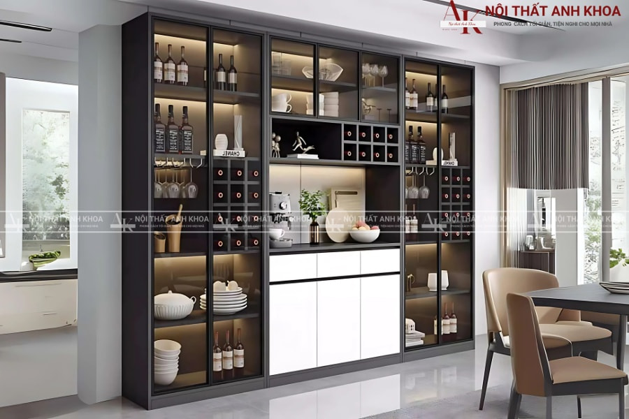 Tủ rượu chung gỗ MDF phong cách hiện đại, đang gây sốt Tủ rượu chung gỗ MDF phong cách hiện đại, đang gây sốt