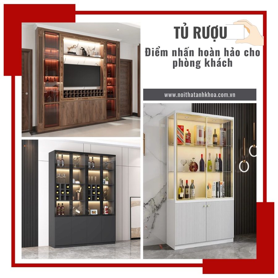 Điểm nhấn tủ rượu hoàn hảo cho phòng khách Điểm nhấn tủ rượu hoàn hảo cho phòng khách