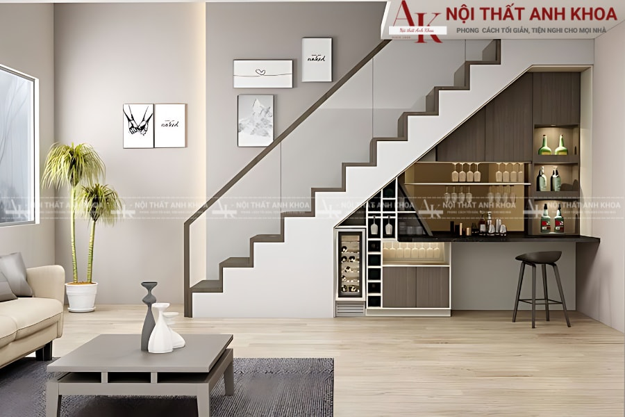 Tủ rượu dưới cầu thang - Góc nhỏ sang trọng Tủ rượu dưới cầu thang - Góc nhỏ sang trọng