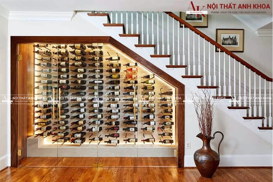 Tủ rượu gầm cầu thang - Phong cách hiện đại, sang trọng Tủ rượu gầm cầu thang - Phong cách hiện đại, sang trọng