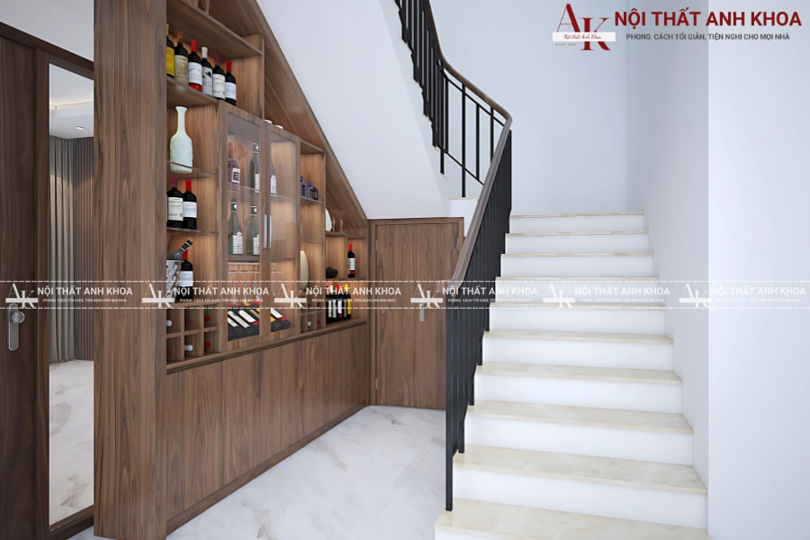 Biến gầm cầu thang thành tủ rượu đẳng cấp Biến gầm cầu thang thành tủ rượu đẳng cấp