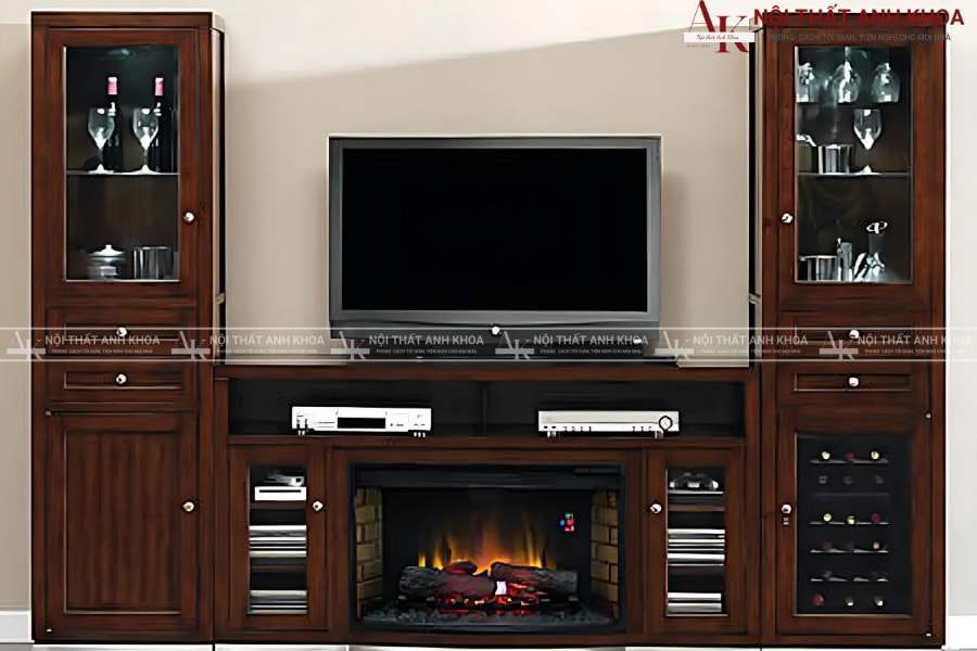 Tủ rượu kèm kệ tivi gỗ tự nhiên - Sang trọng, bền đẹp Tủ rượu kèm kệ tivi gỗ tự nhiên - Sang trọng, bền đẹp