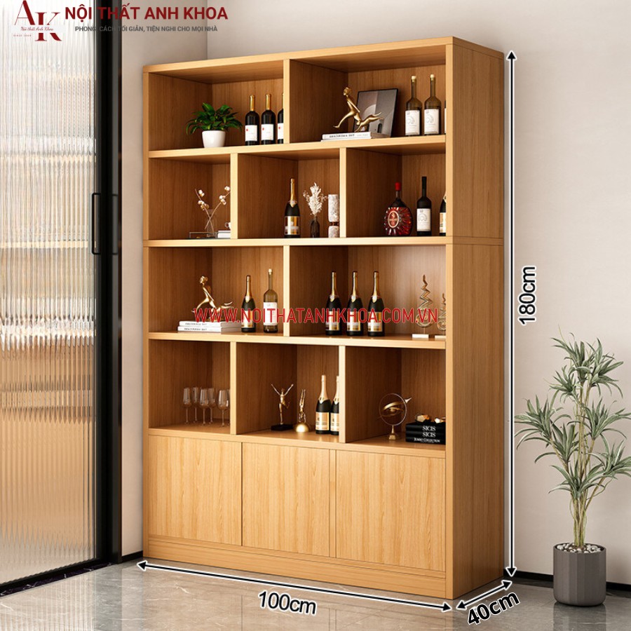 Tủ rượu gỗ MDF màu vàng vẫn gỗ  Tủ rượu gỗ MDF màu vàng vẫn gỗ