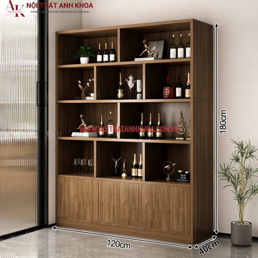 Tủ rượu gỗ công nghiệp MDF màu nâu vân gỗ Tủ rượu gỗ công nghiệp MDF màu nâu vân gỗ