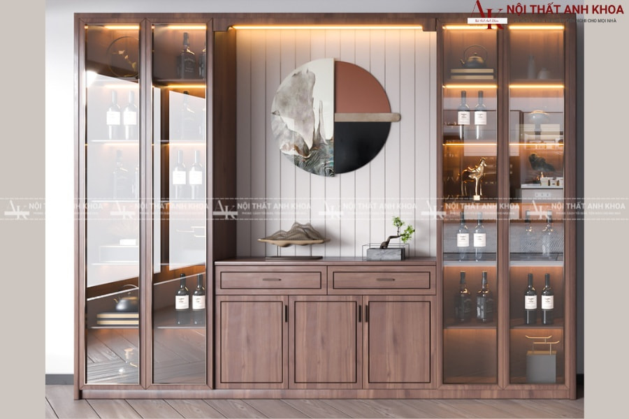 Tủ rượu bếp kết hợp kệ trang trí: Hai trong một Tủ rượu bếp kết hợp kệ trang trí: Hai trong một