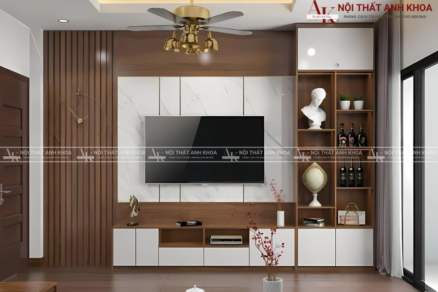Combo tủ rượu - Kệ tivi: Gọn gàng đẹp, tối ưu diện tích Combo tủ rượu - Kệ tivi: Gọn gàng đẹp, tối ưu diện tích