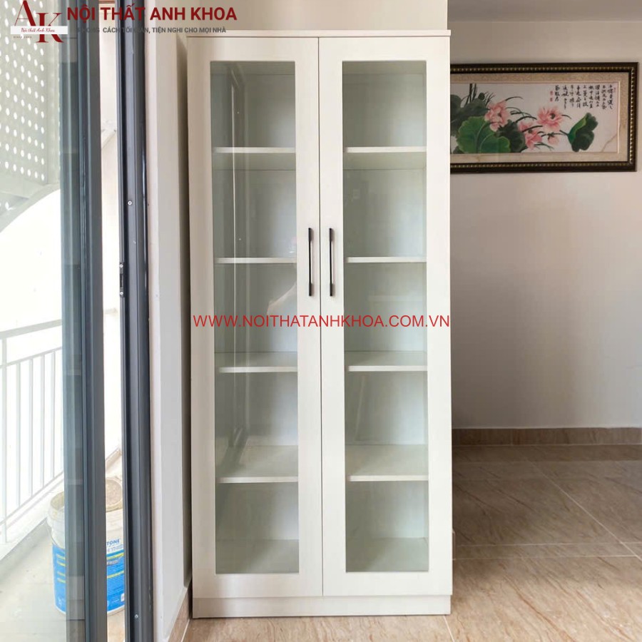 Tủ rượu gỗ công nghiệp kết hợp cánh kính Tủ rượu gỗ công nghiệp kết hợp cánh kính