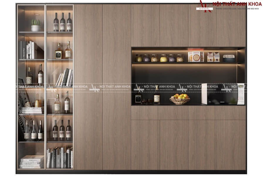 Tủ rượu phòng ăn gỗ công nghiệp - Gọn gàng, tiện lợi Tủ rượu phòng ăn gỗ công nghiệp - Gọn gàng, tiện lợi