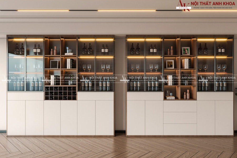 Tủ rượu gỗ công nghiệp đẹp - Tinh tế đến từng chi tiết Tủ rượu gỗ công nghiệp đẹp - Tinh tế đến từng chi tiết