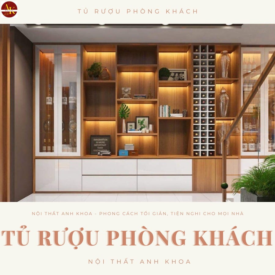 Tủ rượu phòng khách gỗ công nghiệp đẹp hiện đại, sang trọng Tủ rượu phòng khách gỗ công nghiệp đẹp hiện đại, sang trọng