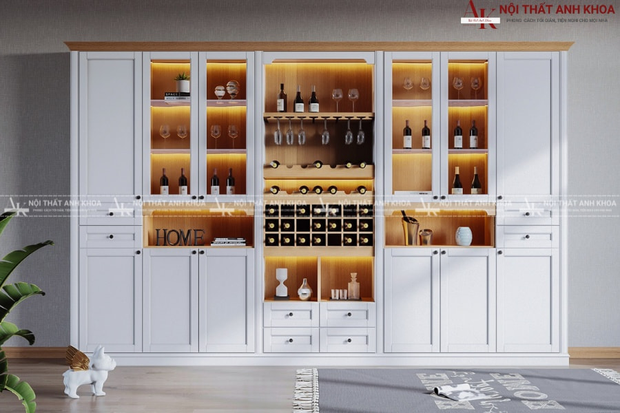 Tủ rượu phòng ăn gỗ MDF đẹp - Hiện đại, sang trọng Tủ rượu phòng ăn gỗ MDF đẹp - Hiện đại, sang trọng