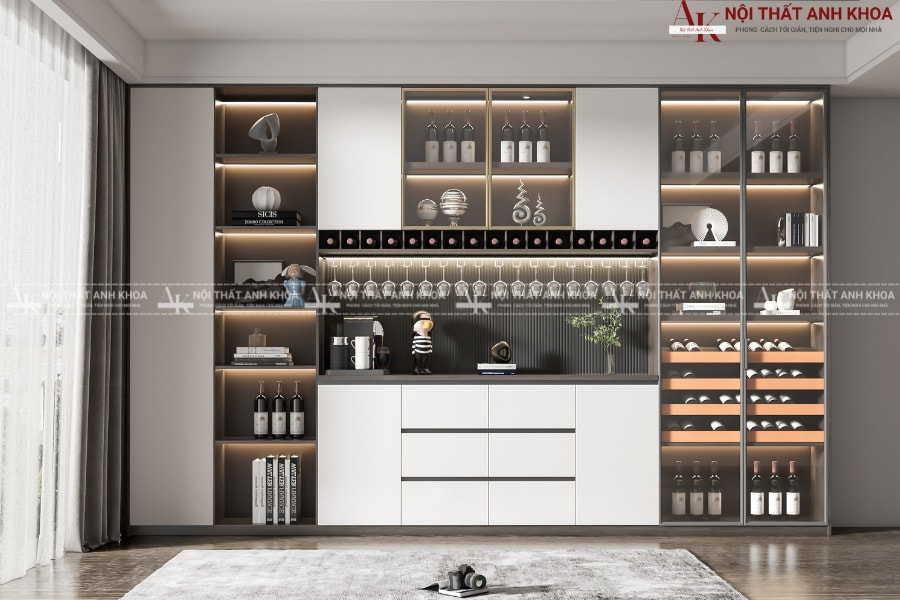 Tủ rượu tạo hiệu ứng chiều sâu Tủ rượu tạo hiệu ứng chiều sâu