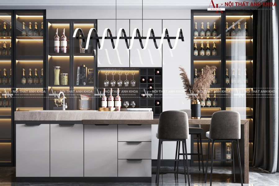 Tủ rượu gỗ cao cấp - Vẻ đẹp truyền thống xen lẫn hiện đại Tủ rượu gỗ cao cấp - Vẻ đẹp truyền thống xen lẫn hiện đại