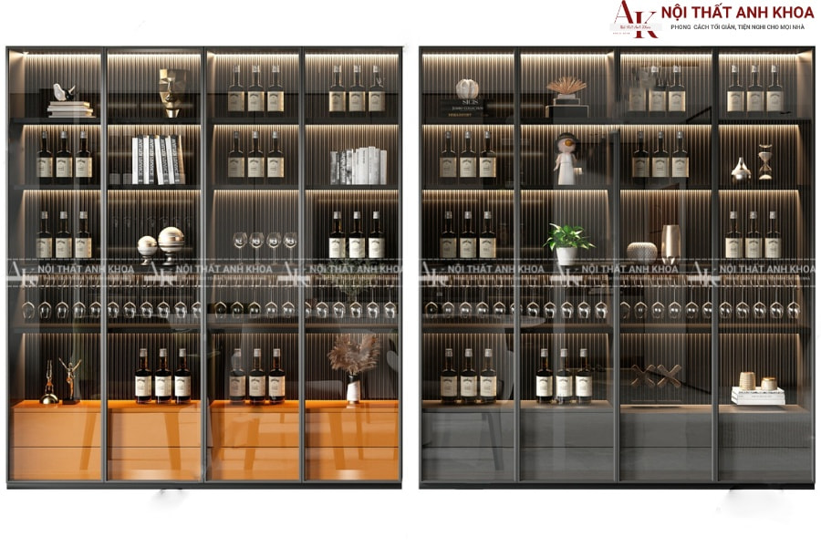 Tủ rượu gỗ công nghiệp đẹp cho phòng khách hiện đại Tủ rượu gỗ công nghiệp đẹp cho phòng khách hiện đại