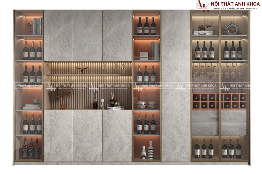Tủ rượu gỗ MDF cho không gian sống đẳng cấp Tủ rượu gỗ MDF cho không gian sống đẳng cấp