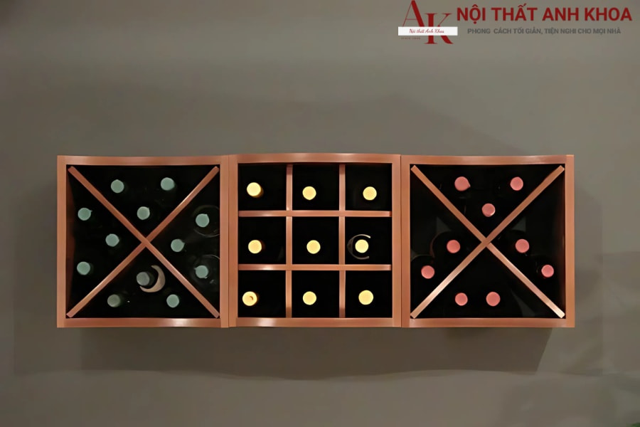 Tủ rượu treo tường âm tường đầy tinh tế Tủ rượu treo tường âm tường đầy tinh tế