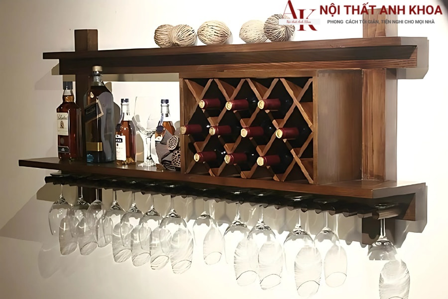 Tủ rượu treo tường tối giản phong cách Scandinavian Tủ rượu treo tường tối giản phong cách Scandinavian