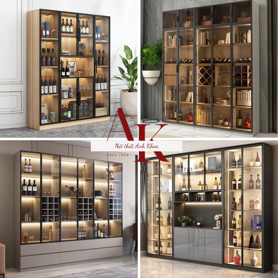 Tủ rượu cánh kính đẹp hiện đại, tinh tế Tủ rượu cánh kính đẹp hiện đại, tinh tế