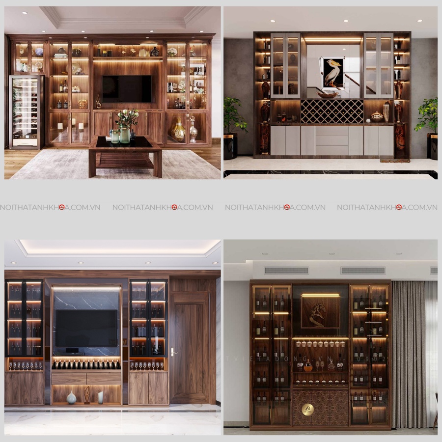 Tủ rượu cánh kính phong cách phương tây hiện đại, sang trọng Tủ rượu cánh kính phong cách phương tây hiện đại, sang trọng