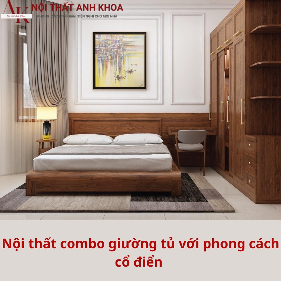 Nội thất combo giường tủ với phong cách cổ điển Nội thất combo giường tủ với phong cách cổ điển