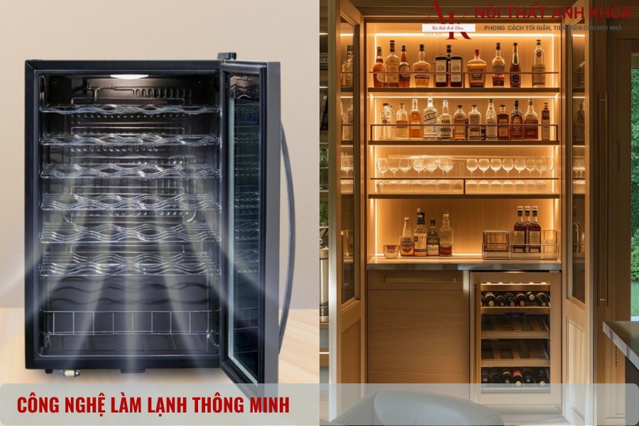 Tủ rượu với công nghệ làm lạnh thông minh Tủ rượu với công nghệ làm lạnh thông minh