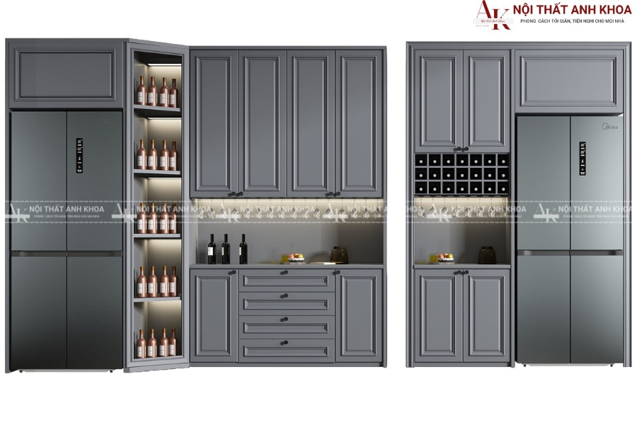 Tủ rượu phòng ăn kết hợp trang trí - Lựa chọn vàng cho phòng ăn Tủ rượu phòng ăn kết hợp trang trí - Lựa chọn vàng cho phòng ăn