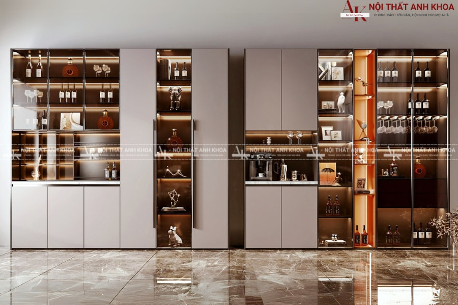 Tủ rượu phòng ăn gỗ công nghiệp - Đẹp, bền, giá tốt Tủ rượu phòng ăn gỗ công nghiệp - Đẹp, bền, giá tốt