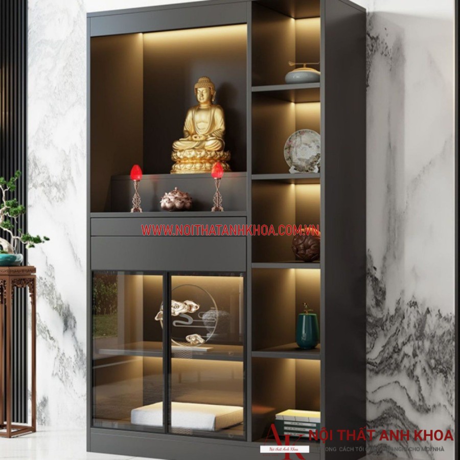 Tủ thờ cánh kính gỗ công nghiệp MDF Tủ thờ cánh kính gỗ công nghiệp MDF