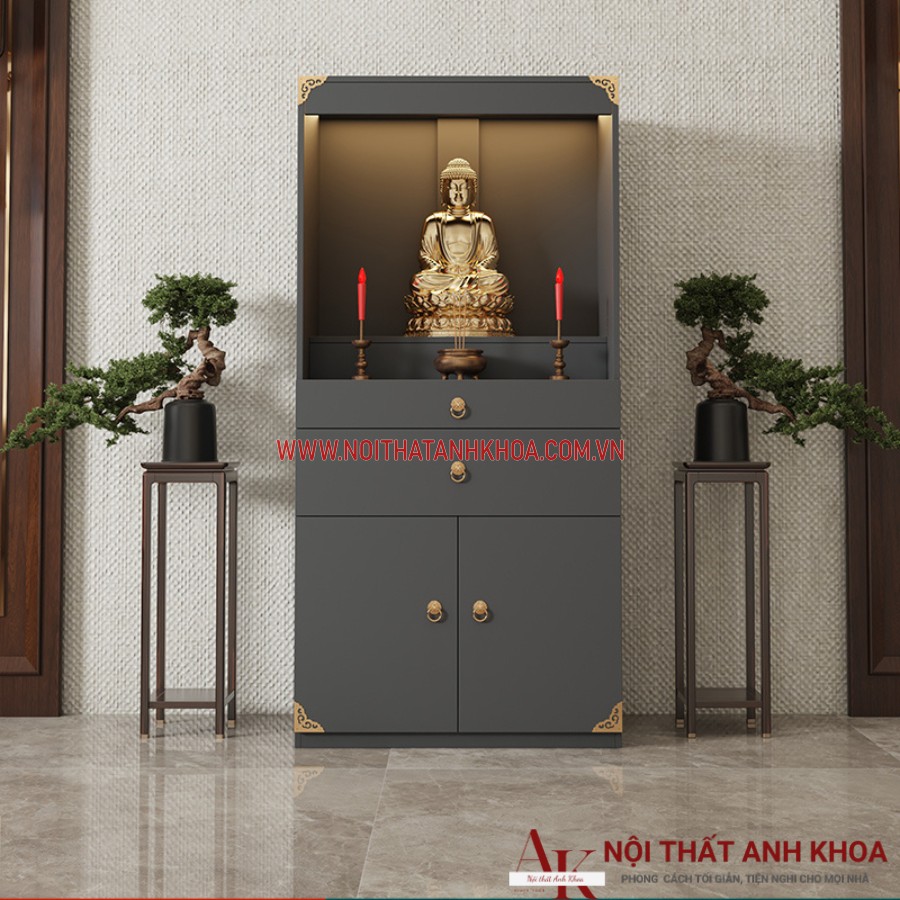 Tủ thờ phật gỗ MDF màu xám chì hiện đại Tủ thờ phật gỗ MDF màu xám chì hiện đại