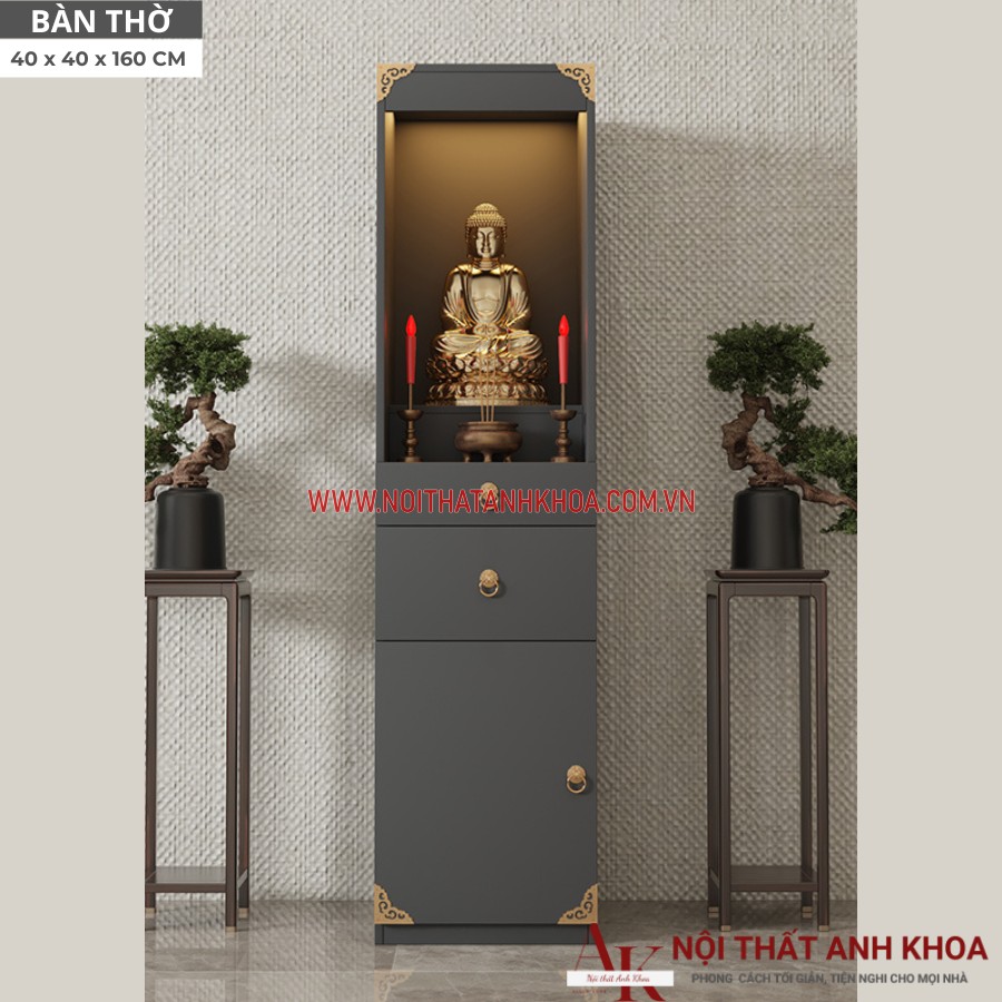Tủ thờ phật gõ công nghiệp MDF đẹp đơn giản Tủ thờ phật gõ công nghiệp MDF đẹp đơn giản