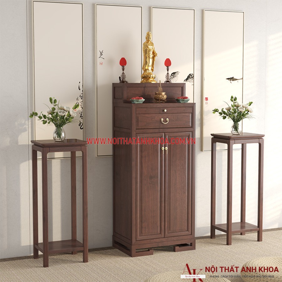 Tủ thờ phật quan âm màu nâu vân gỗ ấm áp Tủ thờ phật quan âm màu nâu vân gỗ ấm áp