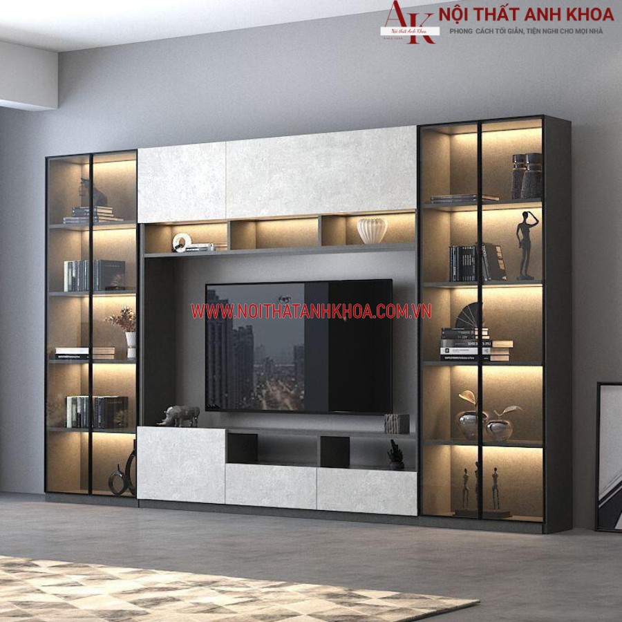 Tủ tivi phòng khách gỗ công nghiệp kết hợp đèn Led đẹp hiện đại Tủ tivi phòng khách gỗ công nghiệp kết hợp đèn Led đẹp hiện đại