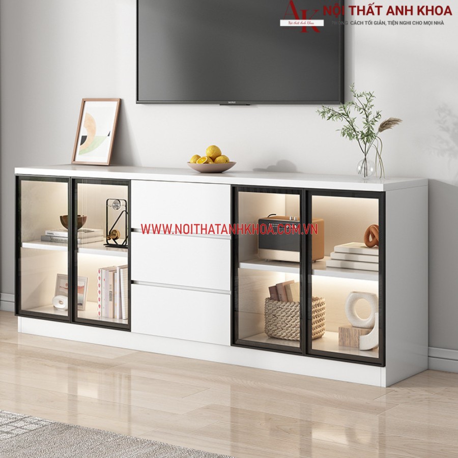 Tủ tivi phòng khách hiện đại gỗ MDF kết hợp cánh kính đẹp hiện đại Tủ tivi phòng khách hiện đại gỗ MDF kết hợp cánh kính đẹp hiện đại